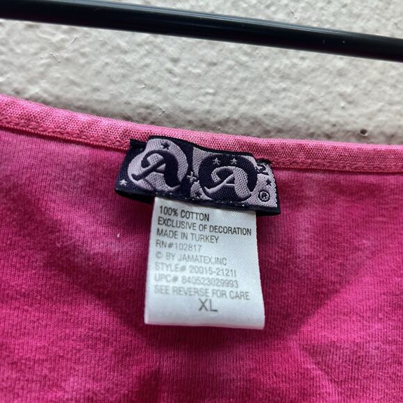 A+A Vintage Baby Tank Cropped Pink “sexy” Spellout Rare 2000s Y2K Pink Coquette - Picture 5 of 6